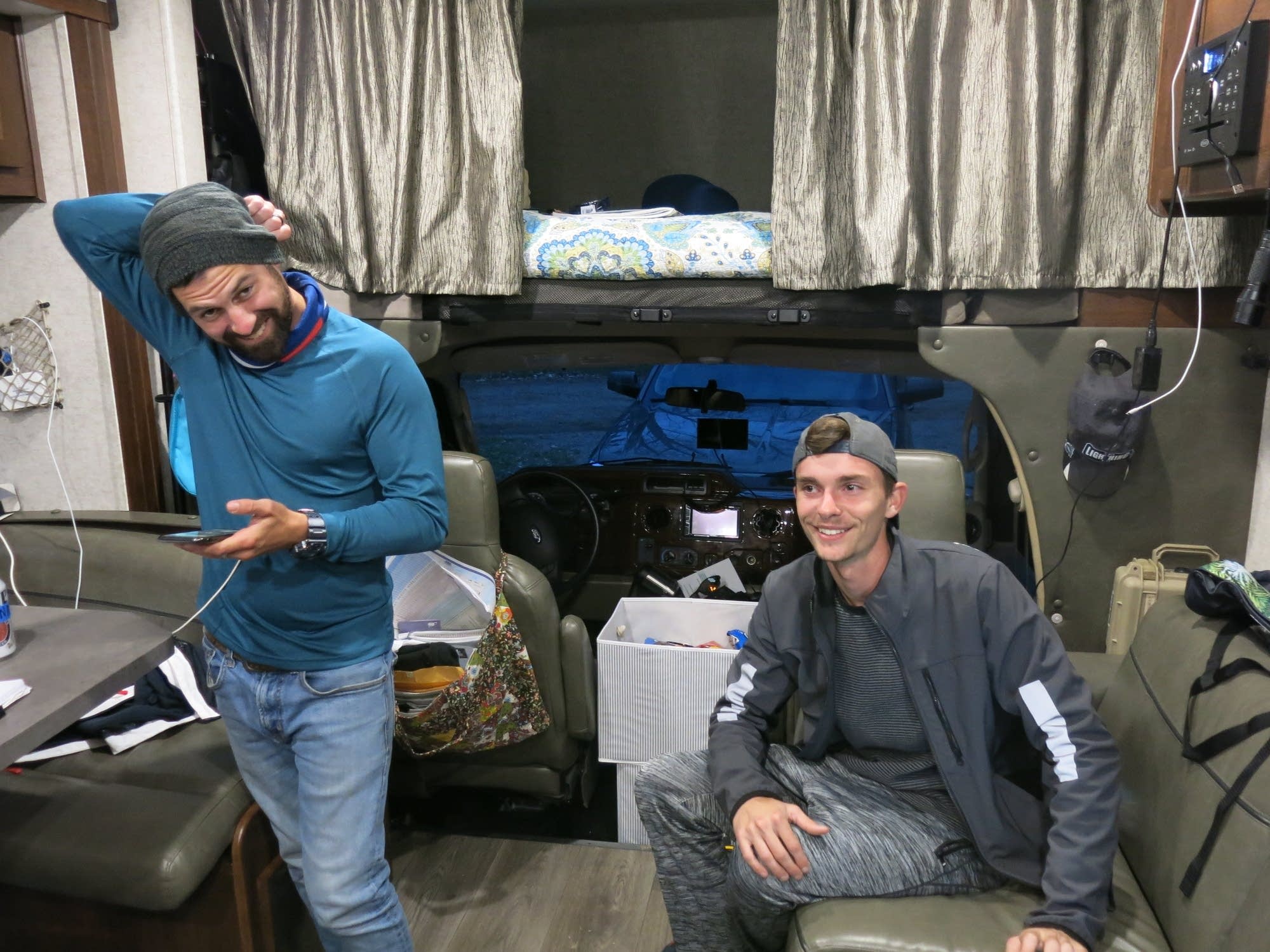 Nate Lastinger, left, and Kevin Eckelkamp before they head out.