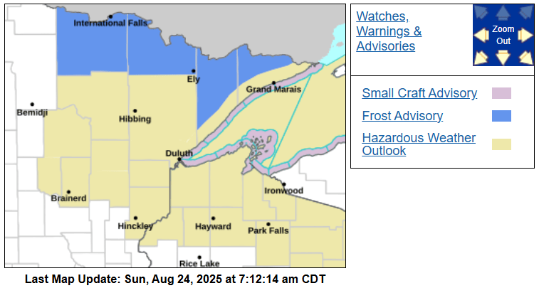 Frost advisory 2 a.m. to 8 a.m. Monday