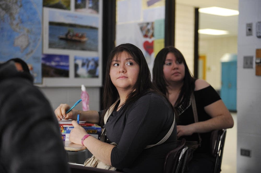 Maria Mendez takes notes