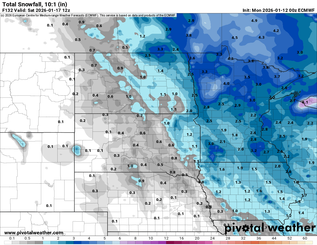 Snowfall potential through Saturday morning