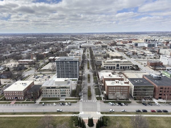 An aerial view of a city 