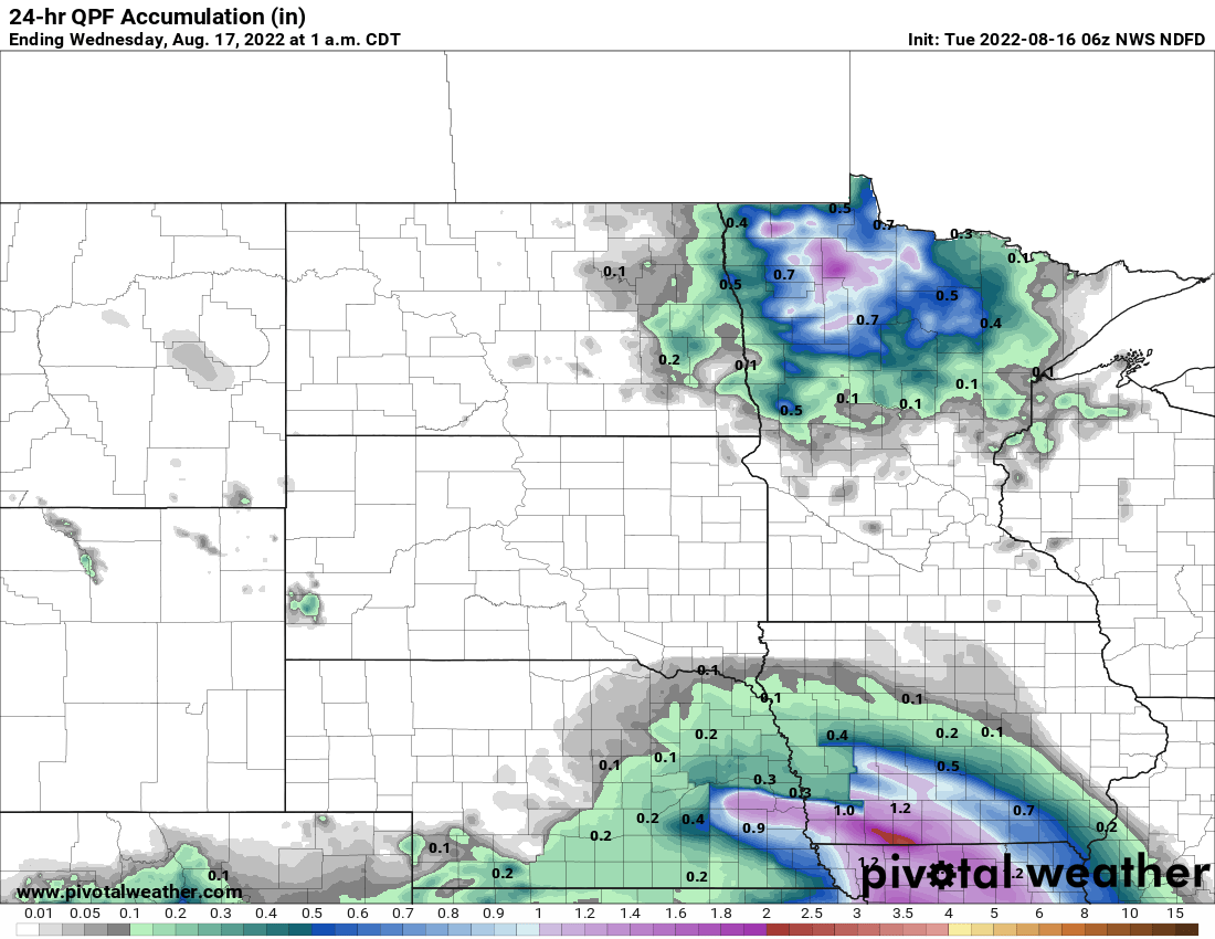 Storms north; partly cloudy south Tuesday