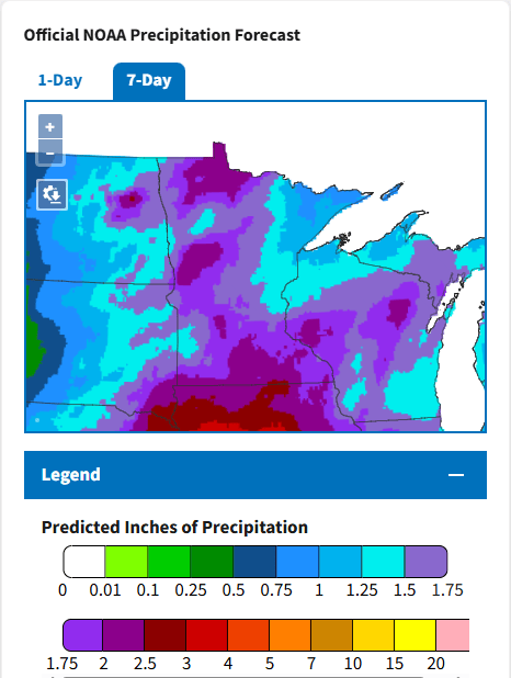 7-day precipitation forecast
