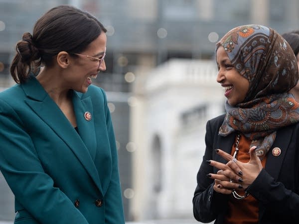 U.S. Reps. Alexandria Ocasio-Cortez, D-N.Y., and Ilhan Omar, D-Minn.