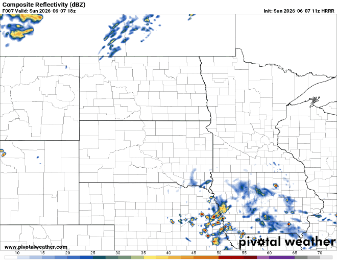 Forecast precipitation Sunday 1 p.m. to midnight