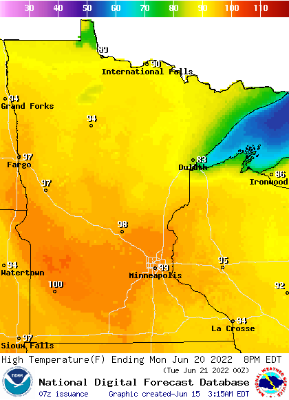 Mon NWS highs
