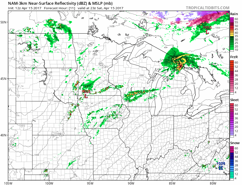 Saturday rain and thunder; bright and dry on Sunday