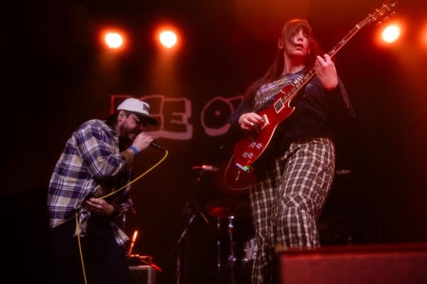people performing on stage