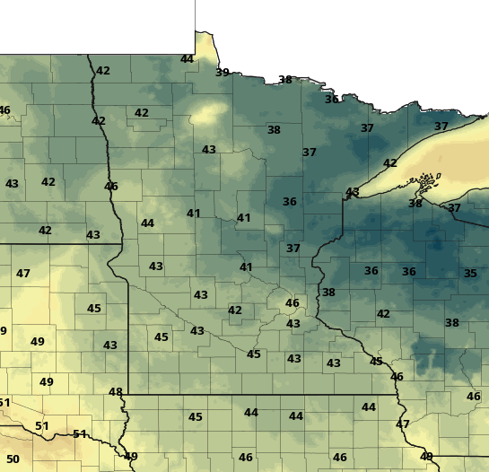 Cool Tuesday with spotty showers; coolest overnight lows in months