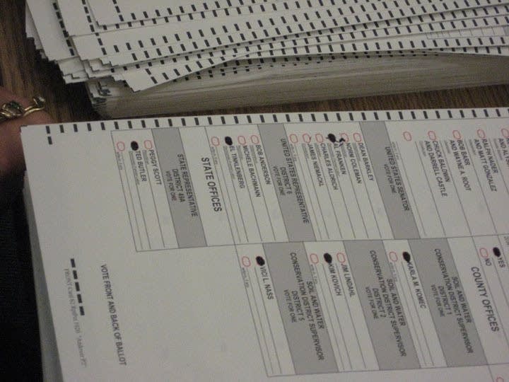 A challenged ballot in Anoka County