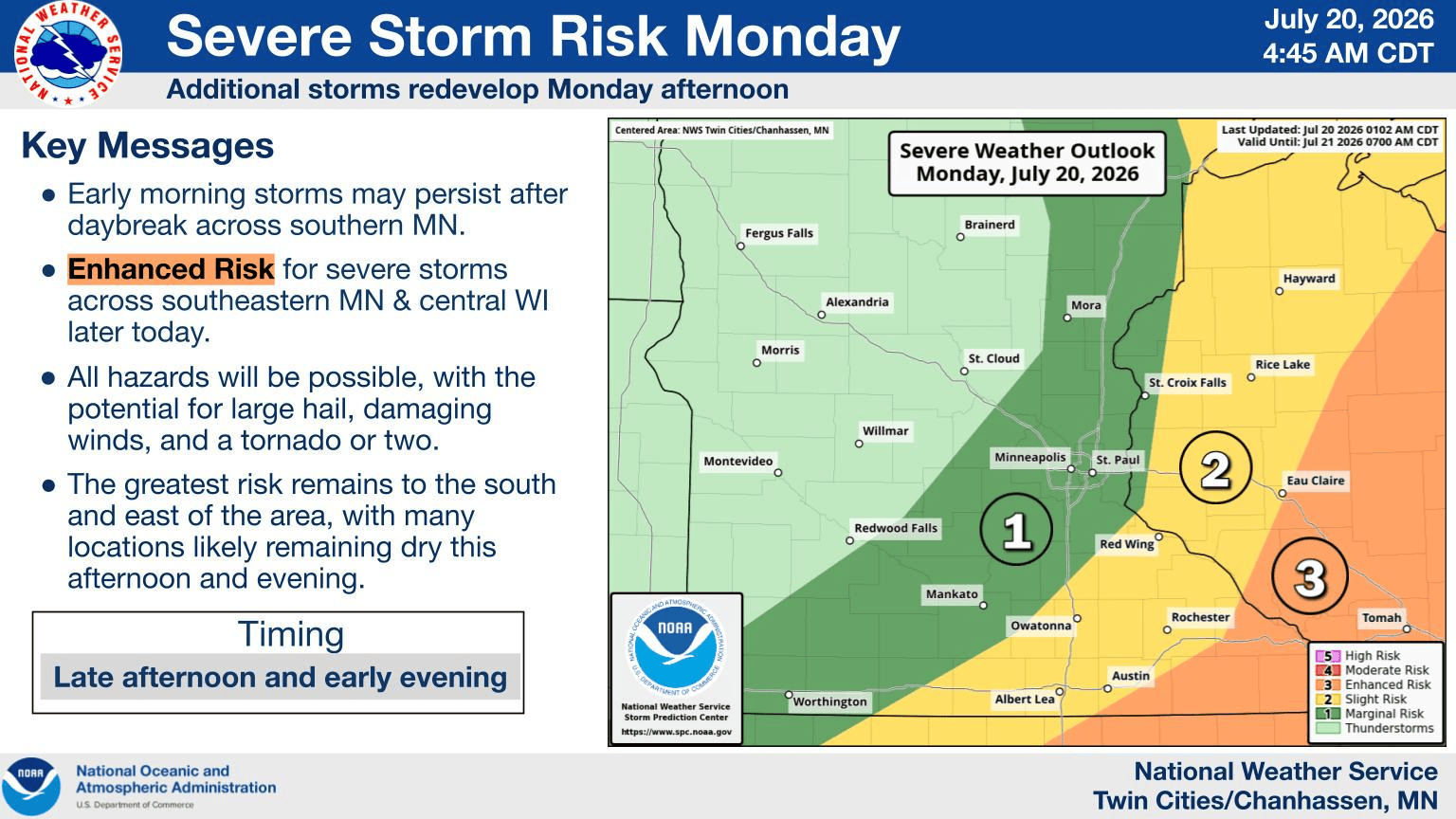 Hot with storm chances Monday, then a cooler break 