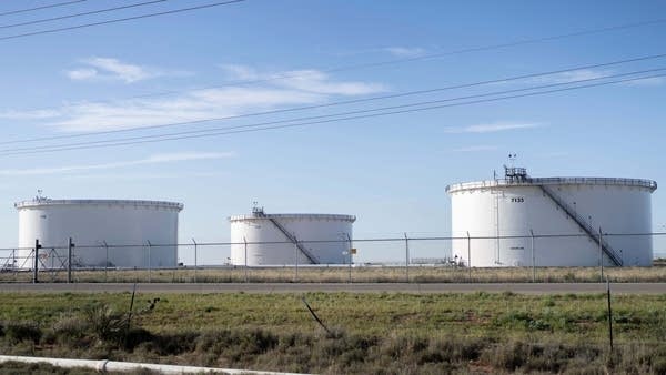 Oil storage facilities in the Permian Basin on April 24, 2020 in Lea County, New Mexico.