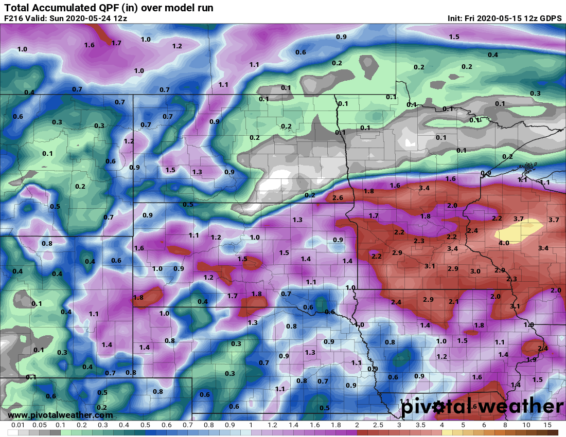 Canadian model precipitation output for the next week