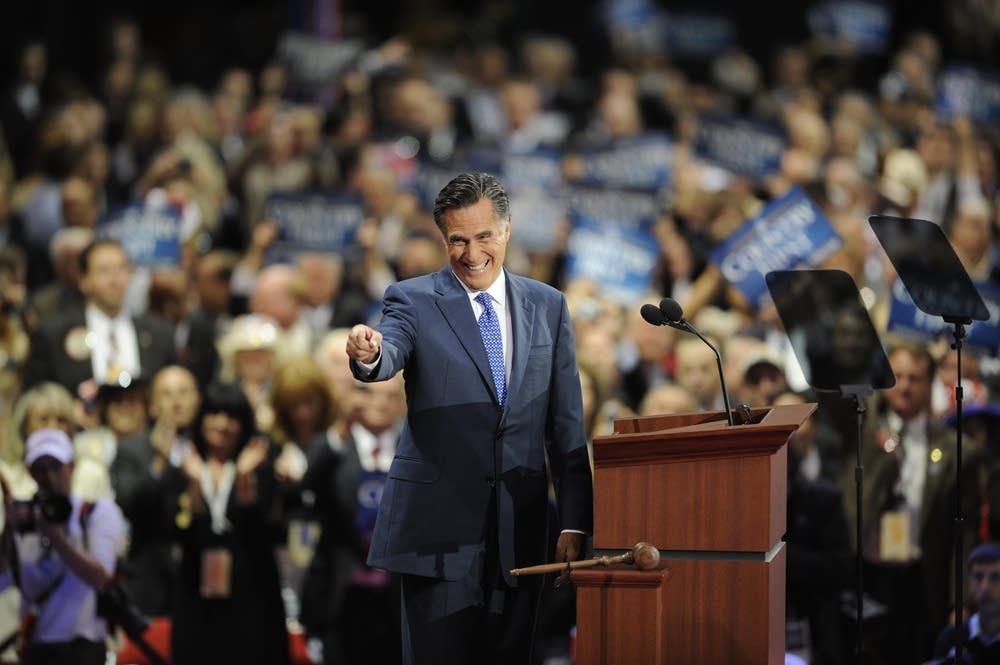 Mitt Romney on stage