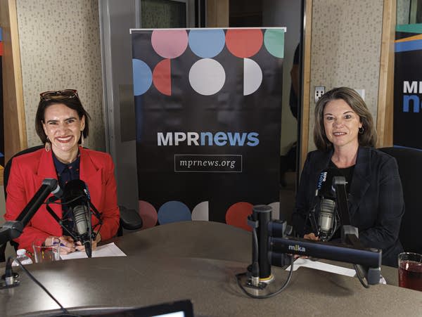 U.S. Rep. Angie Craig, left, and Minnesota Lt. Gov. Peggy Flanagan