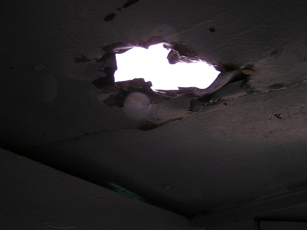 Hole in roof