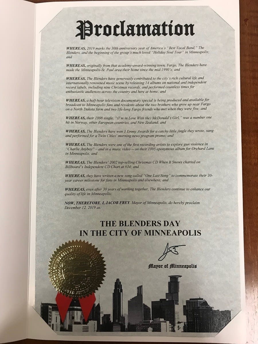 Today is Blenders Day in Minneapolis and St. Paul