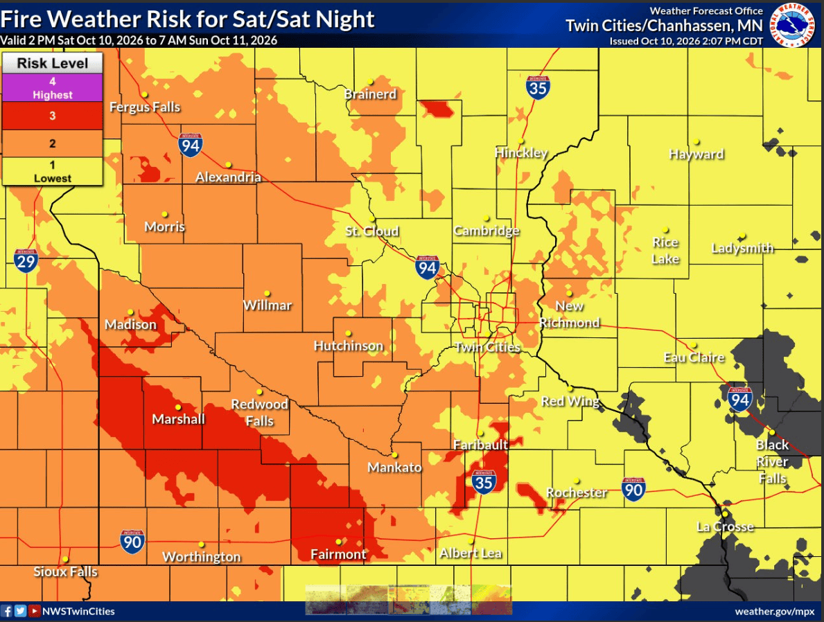 In addition to the high temps, the warm air and gusty winds have increased the fire risk across much of the state.