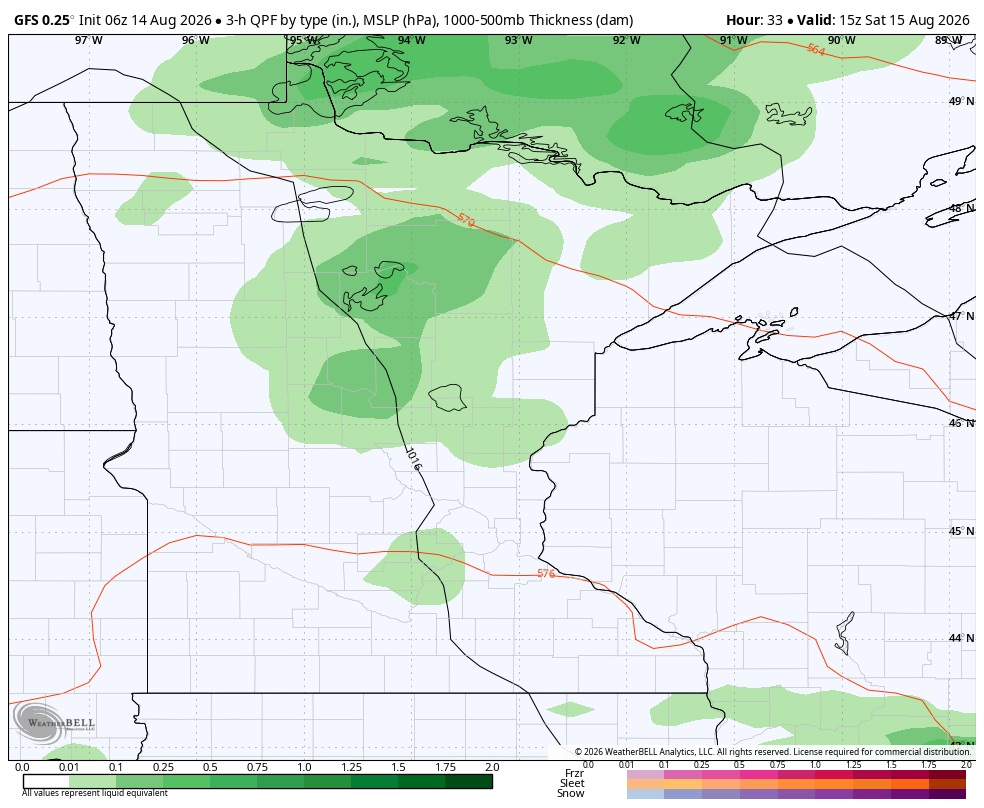Rain heavier north Saturday 