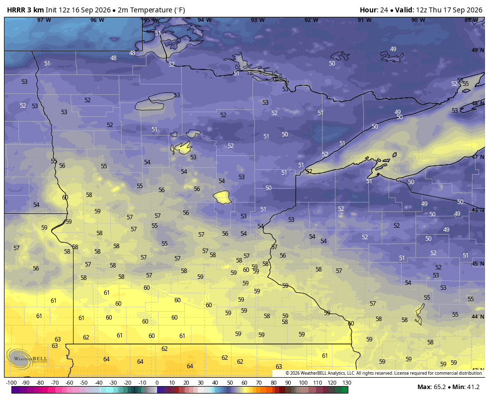 Low temps tonight