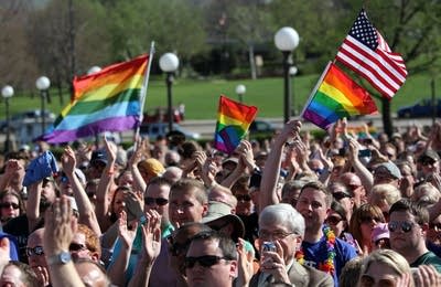 Crowds cheer marriage bill