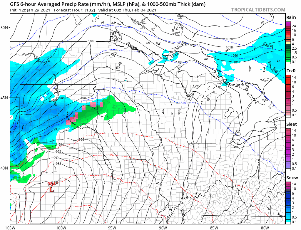 NOAA GFS model next Wednesday and Thursday