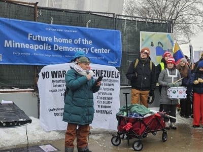 demonstrators at venezuela protest