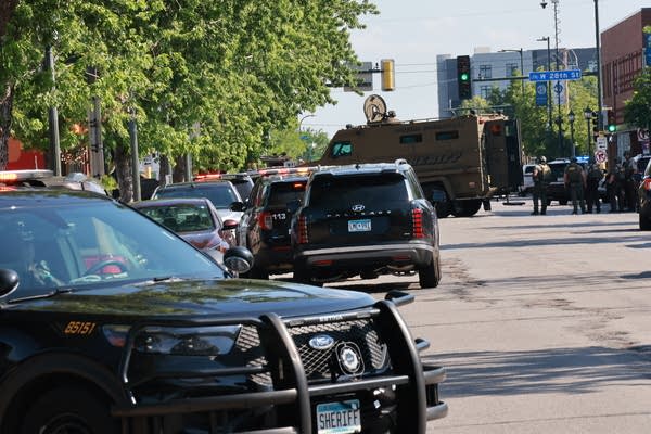 police block Nicollet during standoff