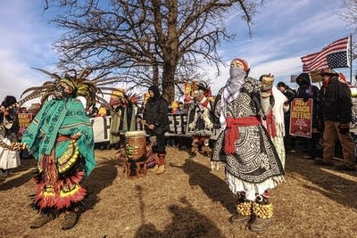 the “Not On Native Land” rally on Saturday