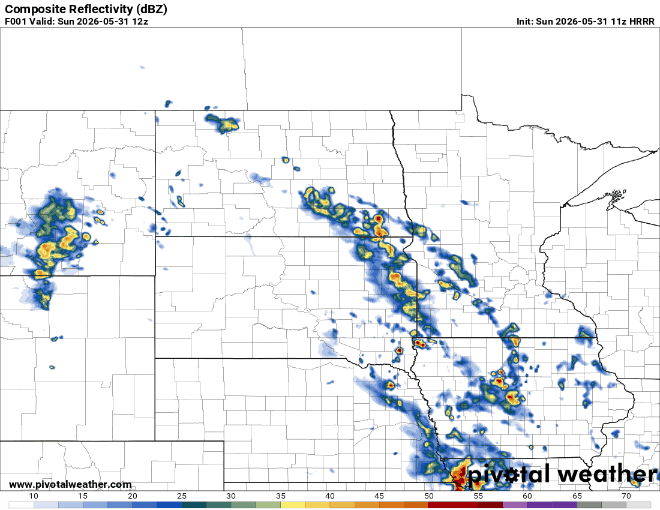 Forecast precipitation Sunday 7 a.m. to midnight