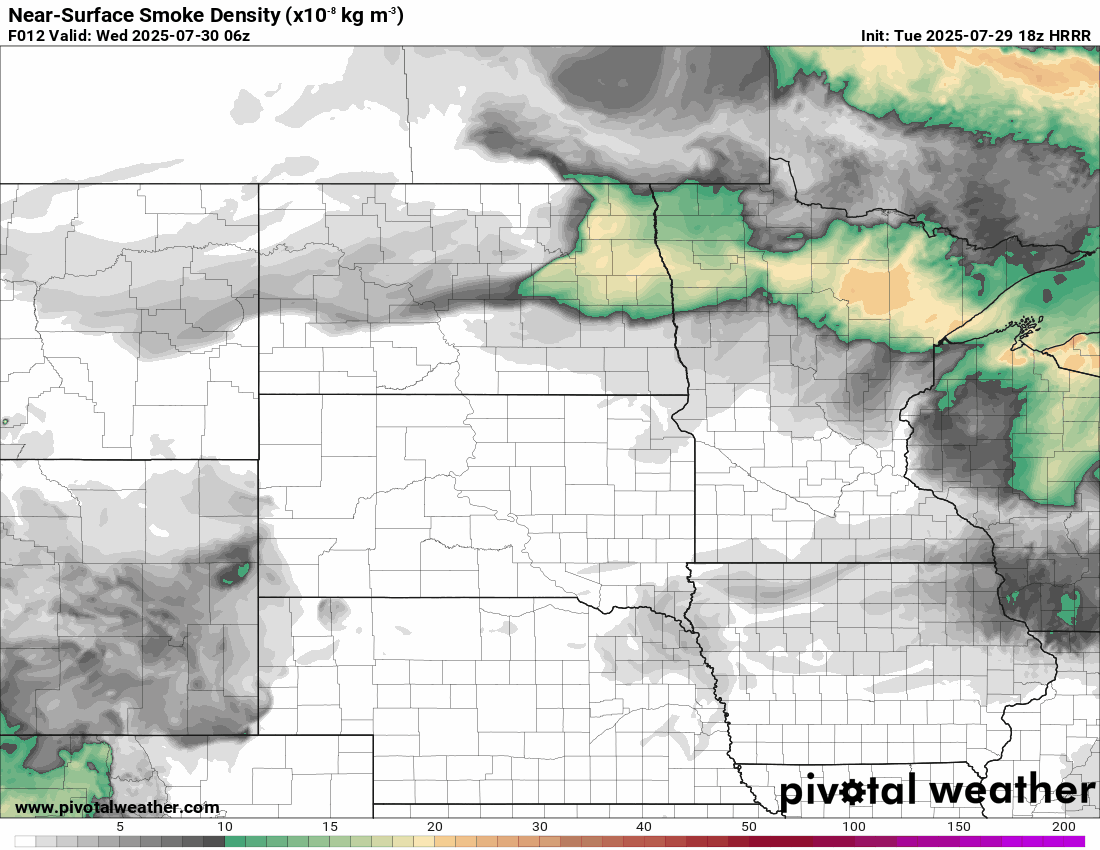 NOAA HRRR smoke output
