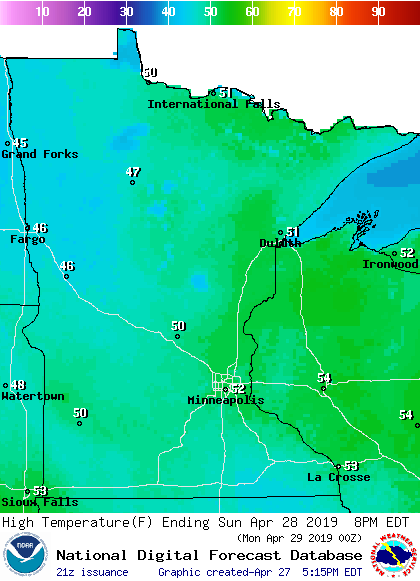 A cool but quiet Sunday; stuck in the 50s