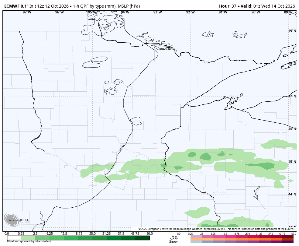Thin stripe of rain for Tuesday