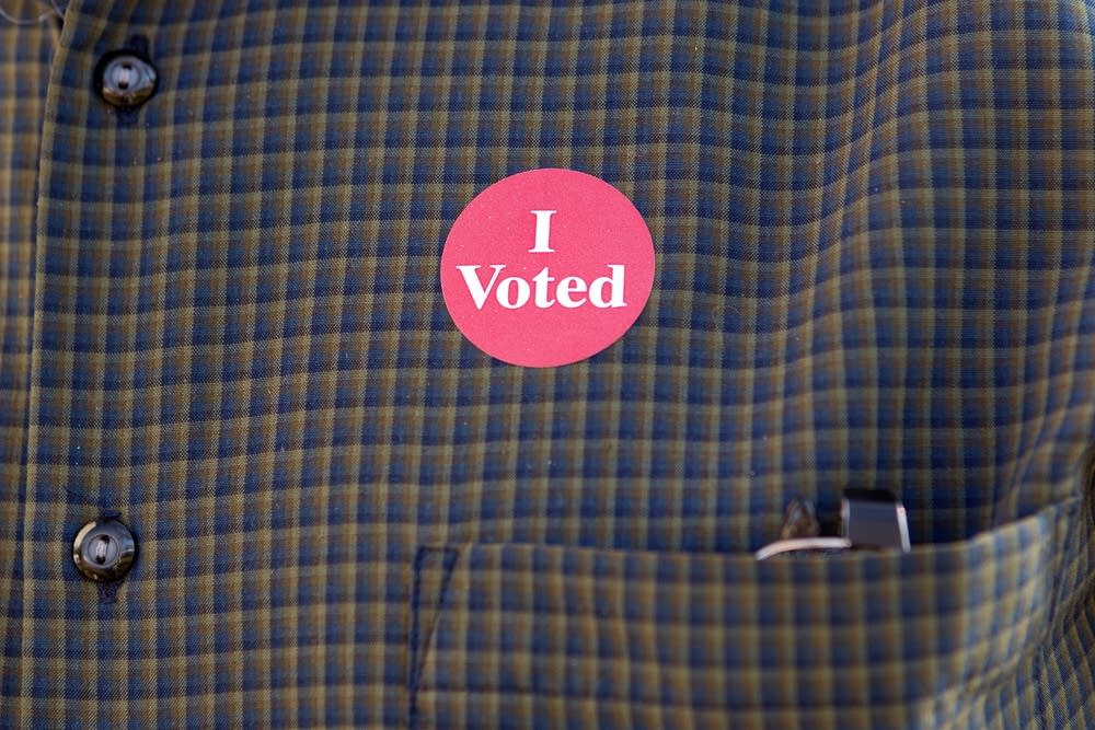 Winston Chrislock wore an I Voted sticker.