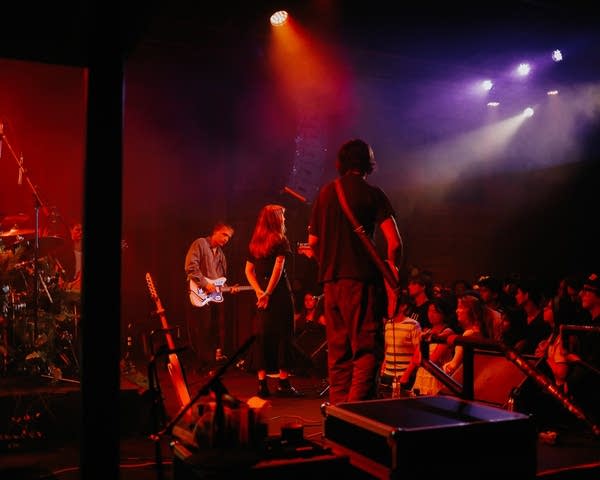 she's green performing on stage