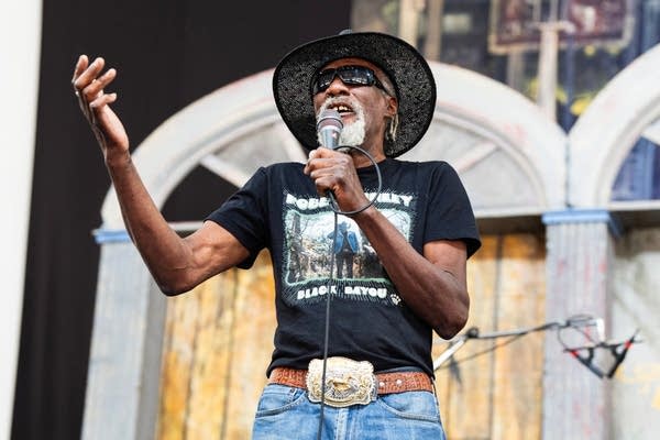 Robert Finley performs on Day 1 of 2024 New Orleans Jazz & Heritage Festival at Fair Grounds Race Course on April 25, 2024 in New Orleans, Louisiana.