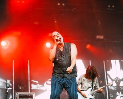 the band 311 performing on stage