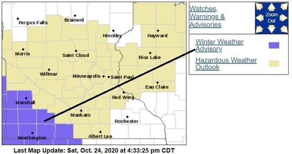 Snow amounts highest in southern Minnesota overnight and Sunday