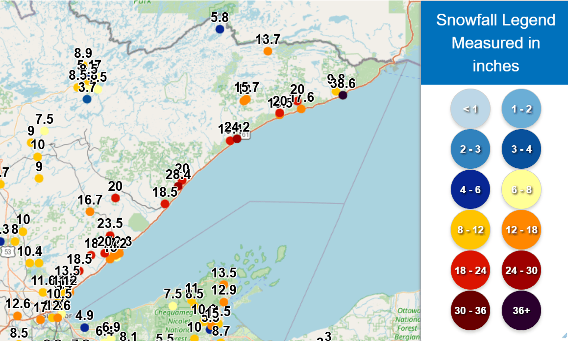 Snowfall map
