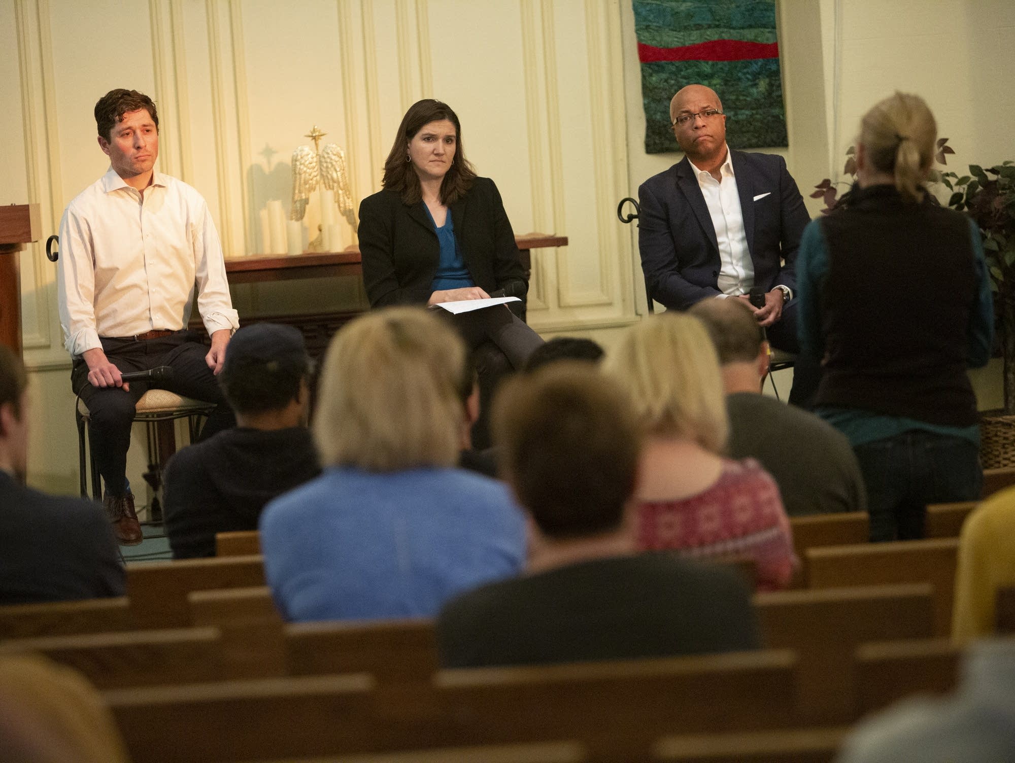Mpls. Mayor Frey, City Council Member Palmisano, Police Chief Arradondo
