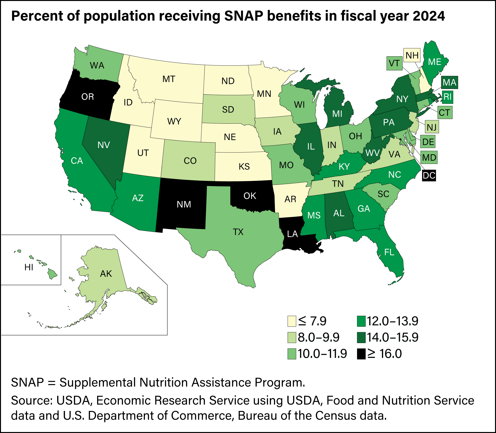 A map of state participation in SNAP