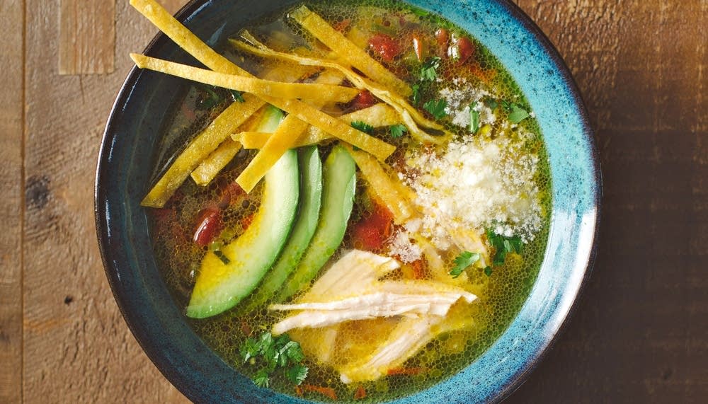 Chicken Tortilla Soup (with Homemade Tortilla Chips)