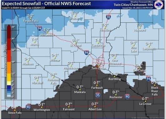 Forecast snowfall Friday-Friday night