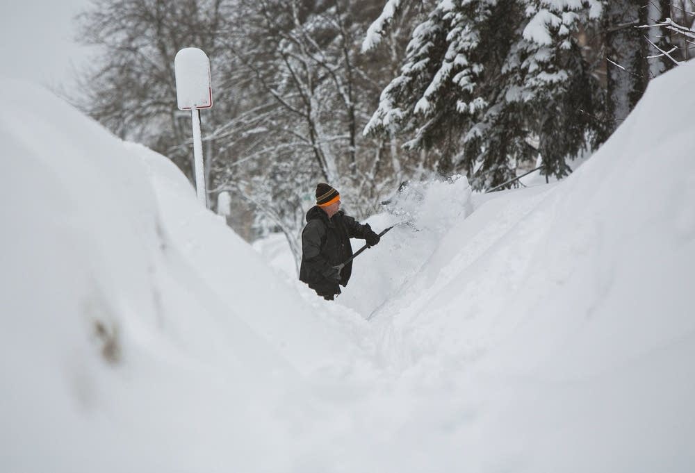 Shoveling snow