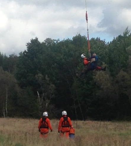 Hunter, stuck in swamp, rescued by drone and helicopter