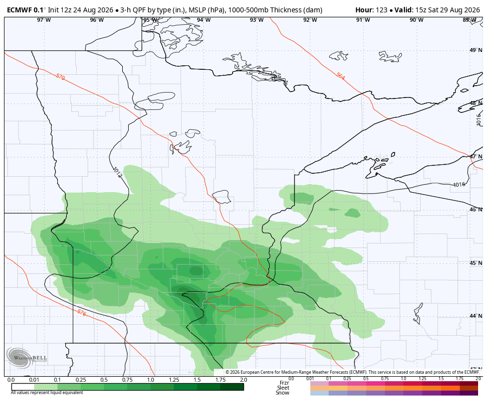 Green blob over a map of Minnesota