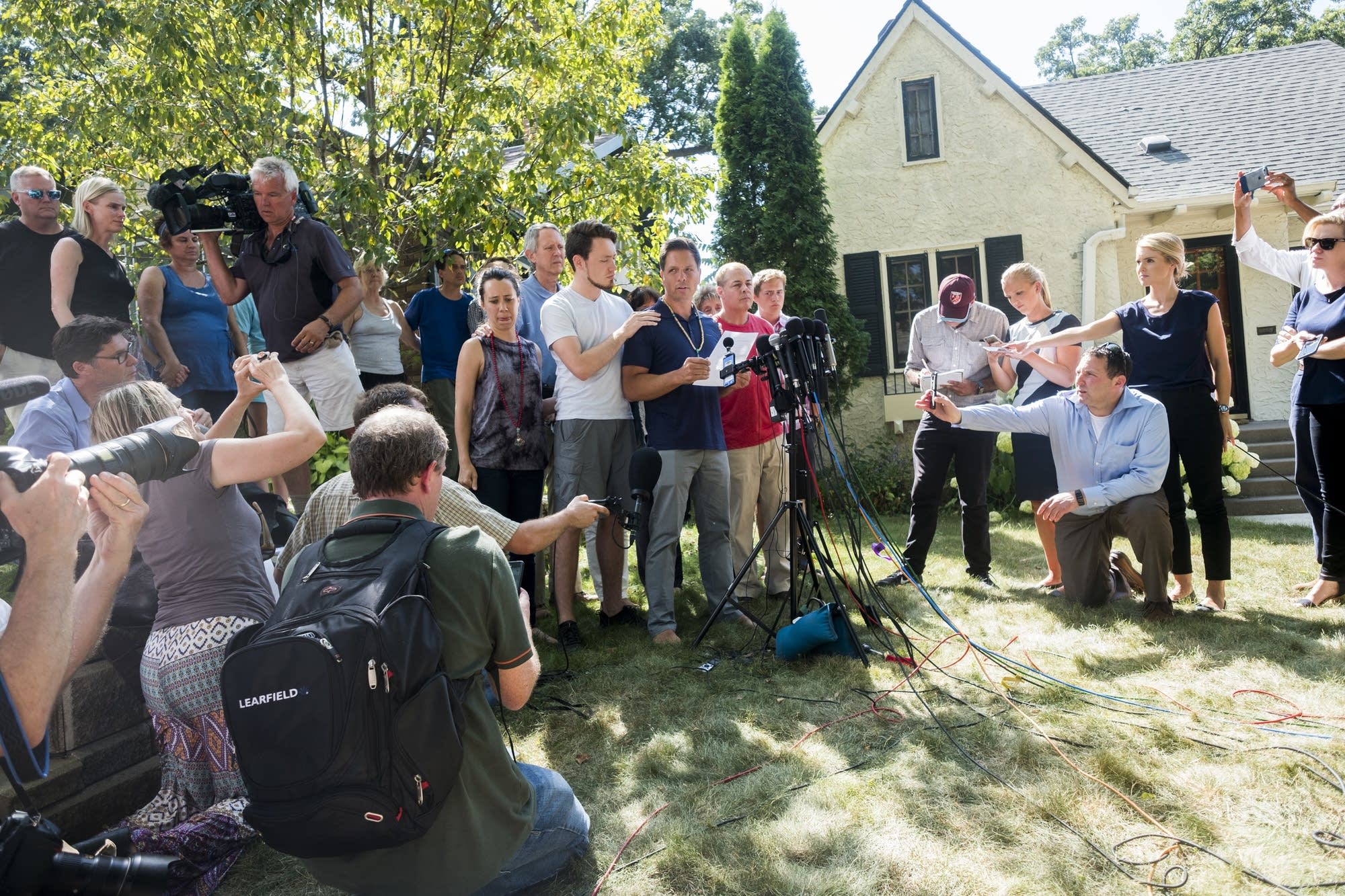 Don Damond speaks to the media about the death of his fiance.