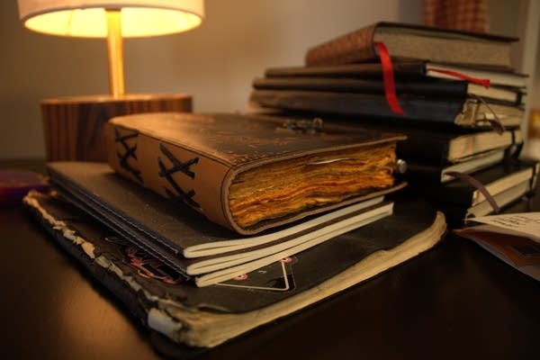 Books on a table in an apartment
