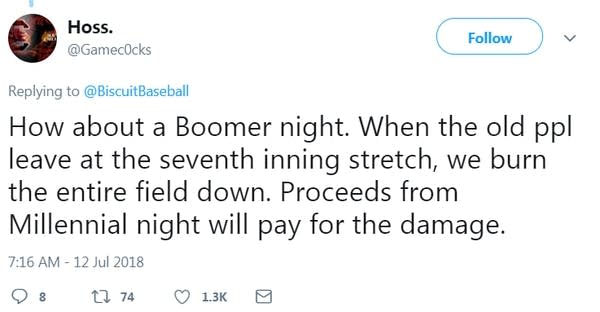 Minor league team’s ‘Millennial Night’ falls flat