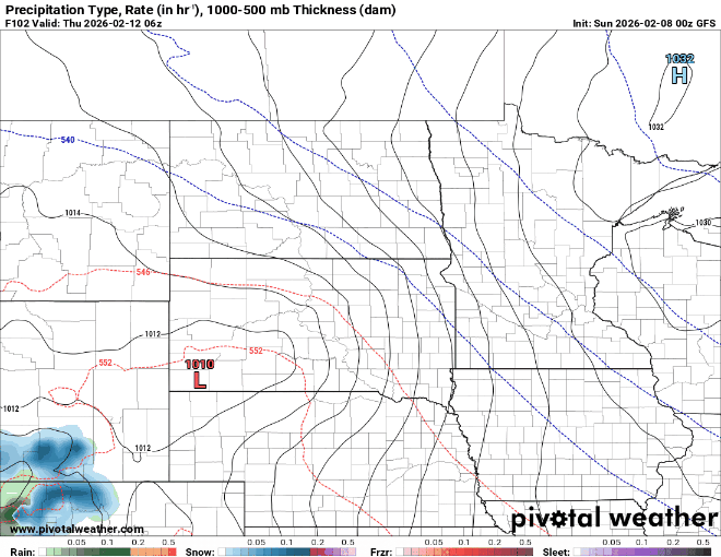Snow track for Thursday